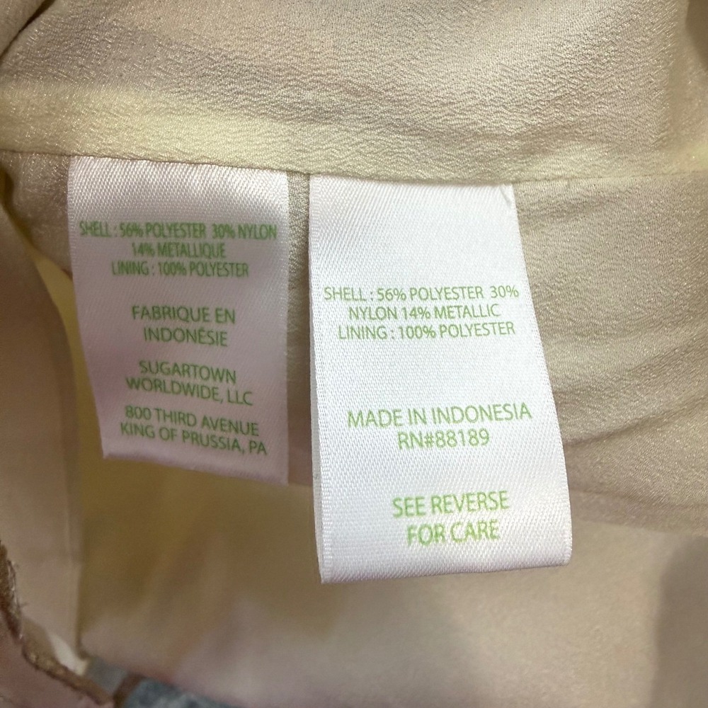 Lilly Pulitzer Trixie One Shoulder Ruffle Top Gold Organza Brocade Metallic XS - Picture 5 of 8